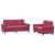 Set canapele cu perne, 2 piese, roșu vin, catifea GartenMobel Dekor