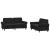 Set de canapele cu perne, 2 piese, negru, catifea GartenMobel Dekor