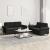 Set de canapele cu perne, 2 piese, negru, catifea GartenMobel Dekor