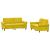 Set de canapele cu perne, 2 piese, galben, catifea GartenMobel Dekor
