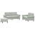 Set de canapele cu perne, 3 piese, gri deschis, catifea GartenMobel Dekor