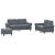 Set de canapele cu perne, 3 piese, gri închis, catifea GartenMobel Dekor