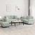 Set de canapele, 3 piese, cu perne, gri deschis, catifea GartenMobel Dekor