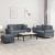 Set canapea cu perne, 3 piese, gri închis, catifea GartenMobel Dekor