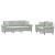 Set canapea 2 piese cu perne, gri deschis, catifea GartenMobel Dekor