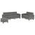 Set de canapele cu perne, 3 piese, gri închis, microfibră GartenMobel Dekor