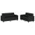 Set de canapele cu perne, 2 piese, negru, piele ecologică GartenMobel Dekor