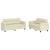 Set de canapele cu perne, 2 piese, crem, piele ecologică GartenMobel Dekor