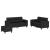 Set de canapele cu perne, 3 piese, negru, piele ecologică GartenMobel Dekor