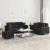 Set de canapele cu perne, 3 piese, negru, piele ecologică GartenMobel Dekor