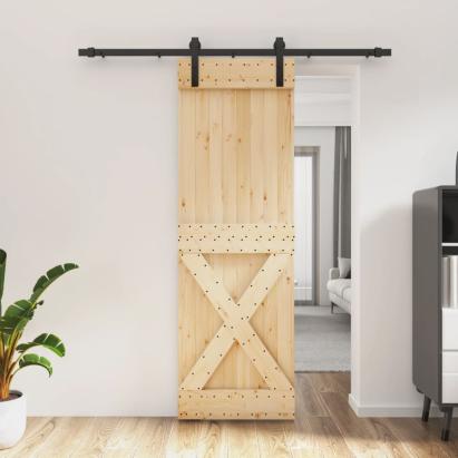 Ușă glisantă cu set de feronerie 70x210 cm, lemn masiv de pin GartenMobel Dekor