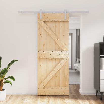 Ușă glisantă cu set de feronerie 80x210 cm, lemn masiv de pin GartenMobel Dekor