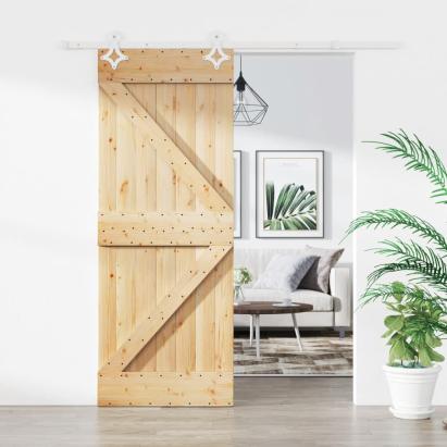 Ușă glisantă cu set de feronerie 85x210 cm, lemn masiv de pin GartenMobel Dekor