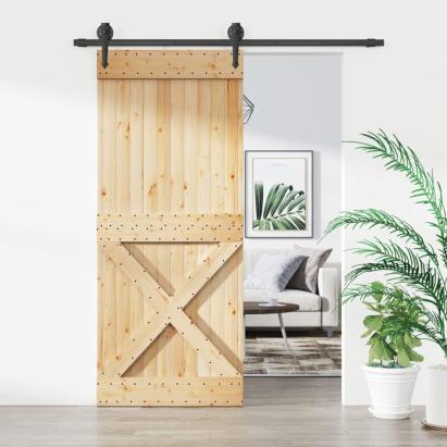 Ușă glisantă cu set de feronerie 85x210 cm, lemn masiv de pin GartenMobel Dekor