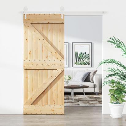 Ușă glisantă cu set de feronerie 85x210 cm, lemn masiv de pin GartenMobel Dekor
