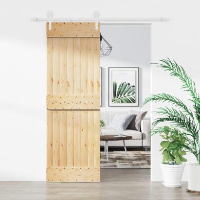 Ușă glisantă cu set de feronerie 70x210 cm, lemn masiv de pin GartenMobel Dekor