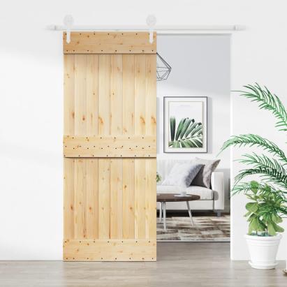 Ușă glisantă cu set de feronerie 85x210 cm, lemn masiv de pin GartenMobel Dekor