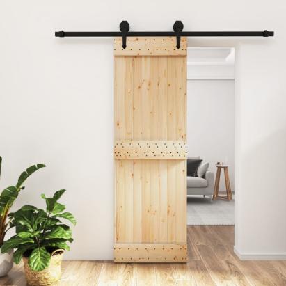 Ușă glisantă cu set de feronerie 70x210 cm, lemn masiv de pin GartenMobel Dekor
