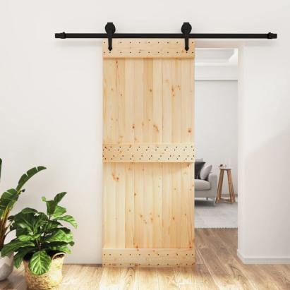 Ușă glisantă cu set de feronerie 85x210 cm, lemn masiv de pin GartenMobel Dekor