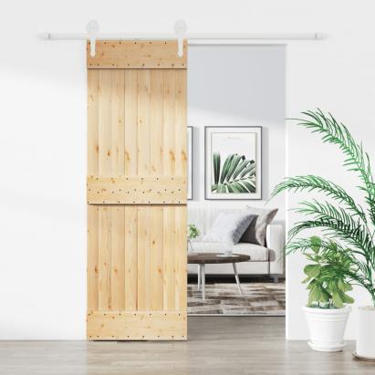Ușă glisantă cu set de feronerie 70x210 cm, lemn masiv de pin GartenMobel Dekor