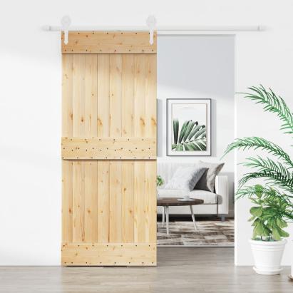 Ușă glisantă cu set de feronerie 85x210 cm, lemn masiv de pin GartenMobel Dekor