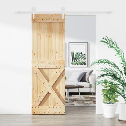 Ușă glisantă cu set de feronerie 70x210 cm, lemn masiv de pin GartenMobel Dekor