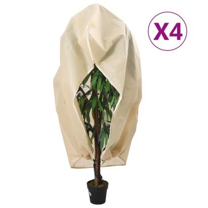 Huse de plante din fleece cu fermoar 4 buc. 70 g/m² 1x1,55 m GartenMobel Dekor