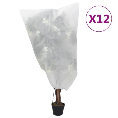 Huse pentru plante din fleece cu șnur 12 buc. 70 g/m² 0,8x0,8 m GartenMobel Dekor