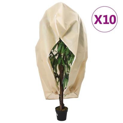 Huse de plante din fleece cu fermoar 10 buc 70 g/m² 1,55x1,55 m GartenMobel Dekor