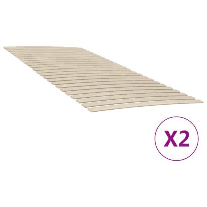 Baze de pat cu șipci cu 48 șipci, 2 buc., 100x200 cm GartenMobel Dekor