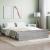 Cadru de pat cu tăblie la cap/picioare, gri sonoma, 150x200 cm GartenMobel Dekor