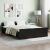 Cadru pat cu tăblie de cap/picioare, negru, 140x190 cm GartenMobel Dekor