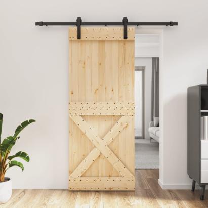 Ușă glisantă cu set de feronerie 85x210 cm, lemn masiv de pin GartenMobel Dekor