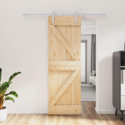Ușă glisantă cu set de feronerie 70x210 cm, lemn masiv de pin GartenMobel Dekor