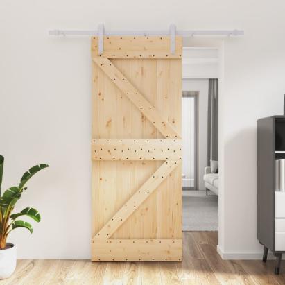 Ușă glisantă cu set de feronerie 85x210 cm, lemn masiv de pin GartenMobel Dekor