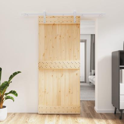 Ușă glisantă cu set feronerie, 90x210 cm, lemn masiv de pin GartenMobel Dekor