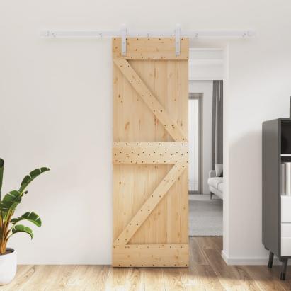 Ușă glisantă cu set de feronerie 70x210 cm, lemn masiv de pin GartenMobel Dekor