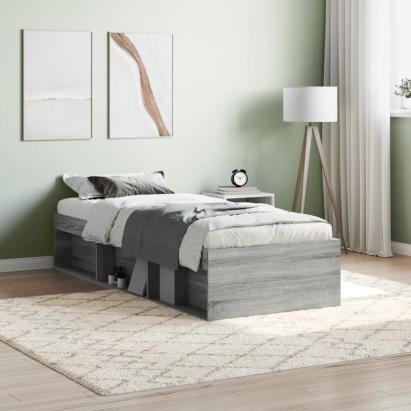 Cadru de pat mic single, sonoma gri, 75x190 cm GartenMobel Dekor