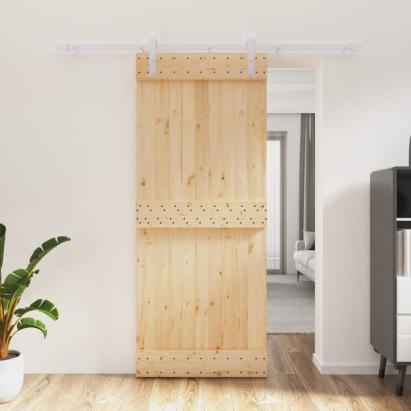 Ușă glisantă cu set de feronerie 85x210 cm, lemn masiv de pin GartenMobel Dekor