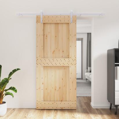 Ușă glisantă cu set feronerie, 90x210 cm, lemn masiv de pin GartenMobel Dekor