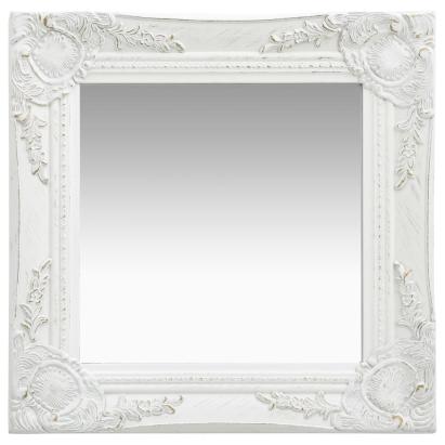 Oglindă de perete în stil baroc, alb, 40 x 40 cm GartenMobel Dekor