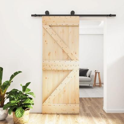 Ușă glisantă cu set de feronerie 70x210 cm, lemn masiv de pin GartenMobel Dekor
