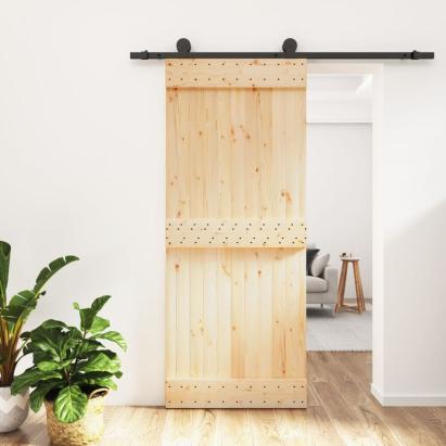 Ușă glisantă cu set de feronerie 85x210 cm, lemn masiv de pin GartenMobel Dekor