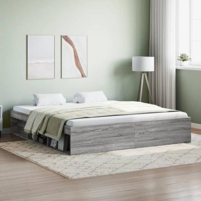 Cadru pat, gri sonoma, 180x200 cm, Super King Size GartenMobel Dekor