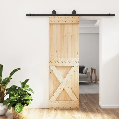 Ușă glisantă cu set de feronerie 70x210 cm, lemn masiv de pin GartenMobel Dekor