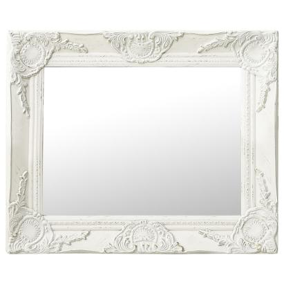 Oglindă de perete în stil baroc, alb, 50 x 40 cm GartenMobel Dekor