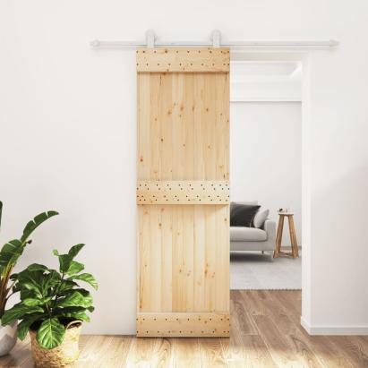 Ușă glisantă cu set de feronerie 70x210 cm, lemn masiv de pin GartenMobel Dekor