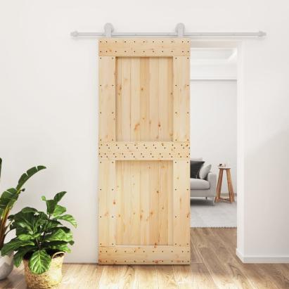 Ușă glisantă cu set de feronerie 85x210 cm, lemn masiv de pin GartenMobel Dekor
