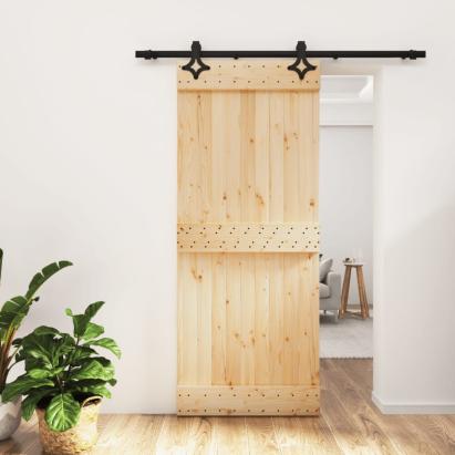 Ușă glisantă cu set de feronerie 85x210 cm, lemn masiv de pin GartenMobel Dekor
