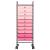 Cărucior de depozitare mobil cu 10 sertare, roz ombre, plastic GartenMobel Dekor